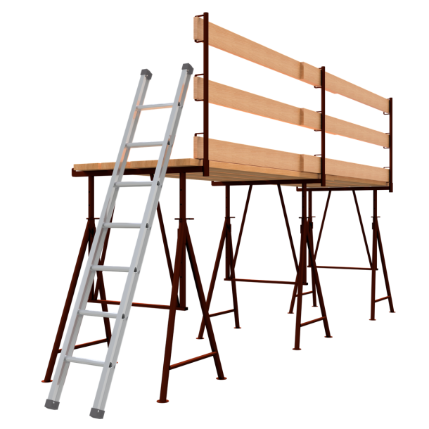 Folding jack | 'Compact S' | brown painted | wide: 1,50 m | Size 6 Height: 1.20 m - 1.95 m